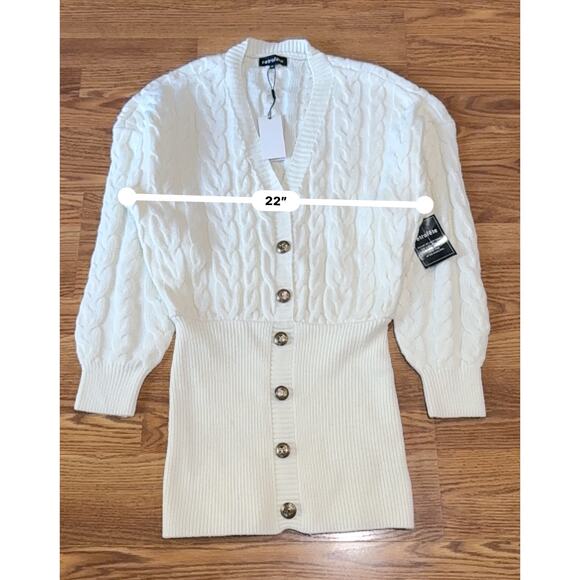 Retrofête  ivory cable knit DRESS TALA retro party size M - Picture 4 of 14